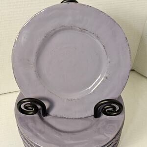 Pier 1 Nuevo Organic‎ Italy Viola Purple Dinner Plates lot of 2